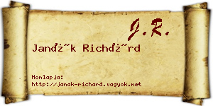Janák Richárd névjegykártya